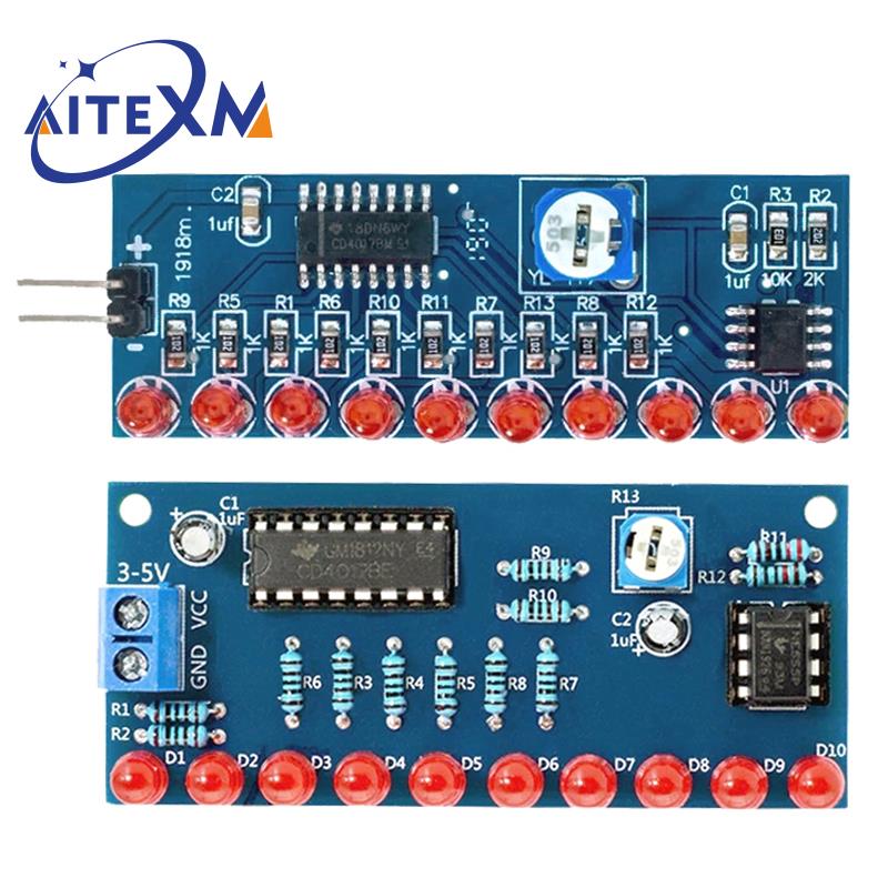 Diy Electronics Learning Kit - スマートエレクトロニクスキット Ne555 + CD4017 ライト水流れるライト LED