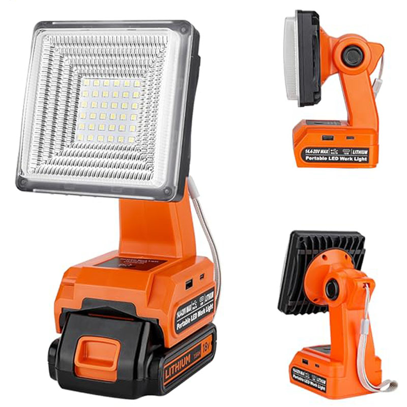 Black+Decker Tool Cordless - ブラック & デッカー用LEDワークライトツールランプ、20vリチウムイオン電池、コードレス懐中電灯、投光器、ポータブルランタン、キャンプランプ、4インチ