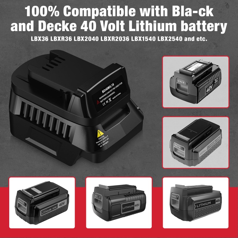 ブラック&デッカー 40V バッテリー BD40MIL18  - Black+Decker Tool Cordless のレビューと価格