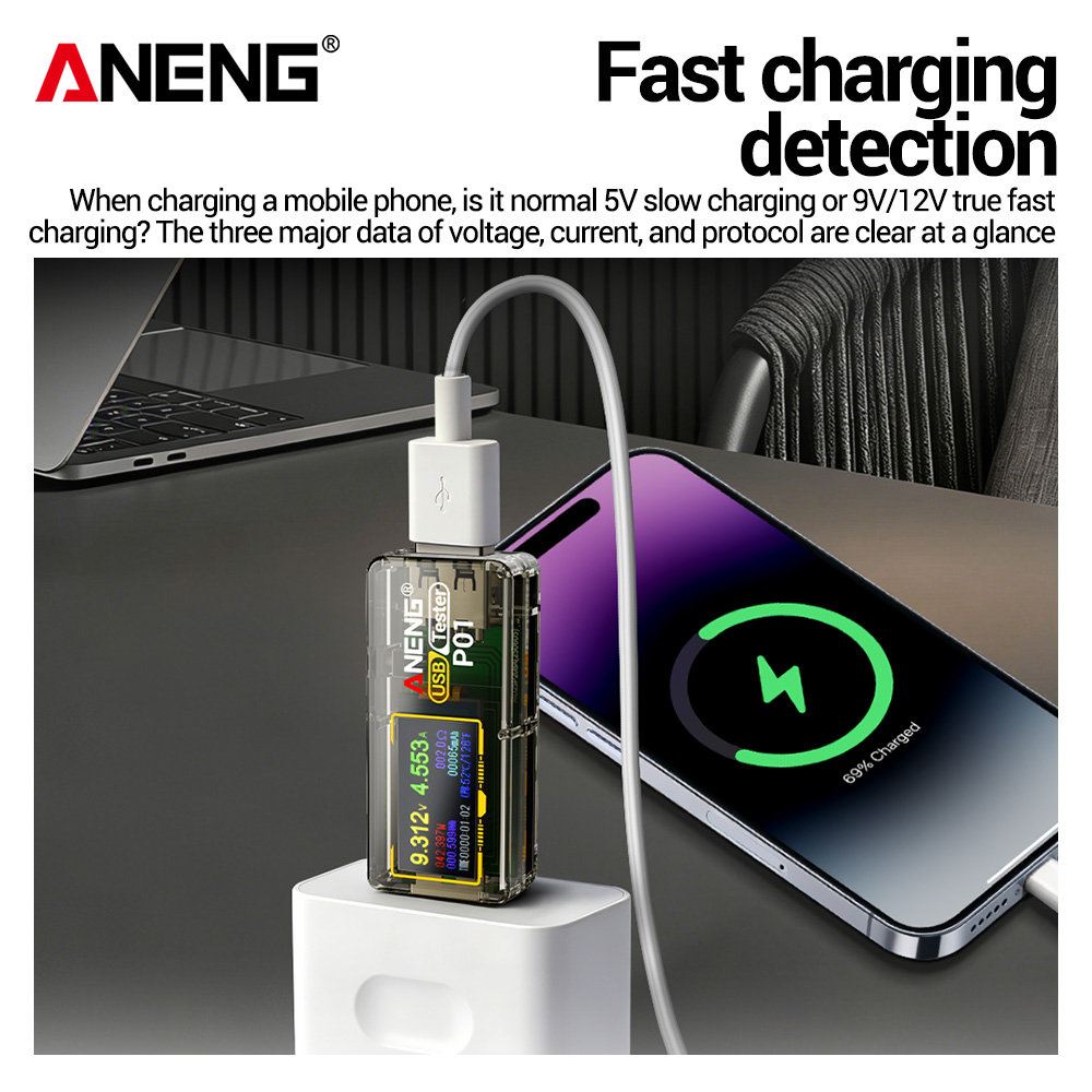ANENG P01 USBテスター、電圧計、電流計、Type - Logic Analyzer Usb のレビューと価格